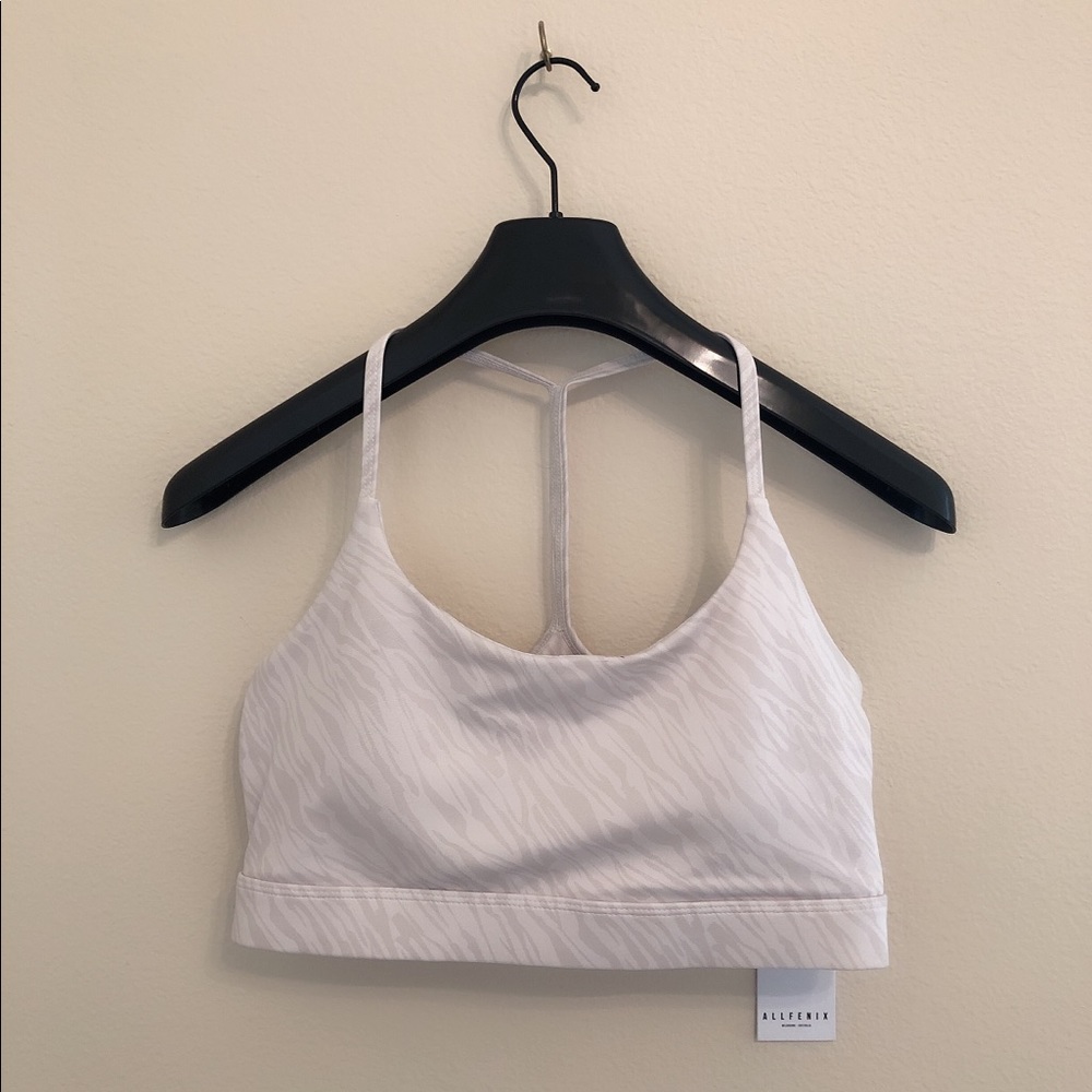 Allfenix white zebra sport bra